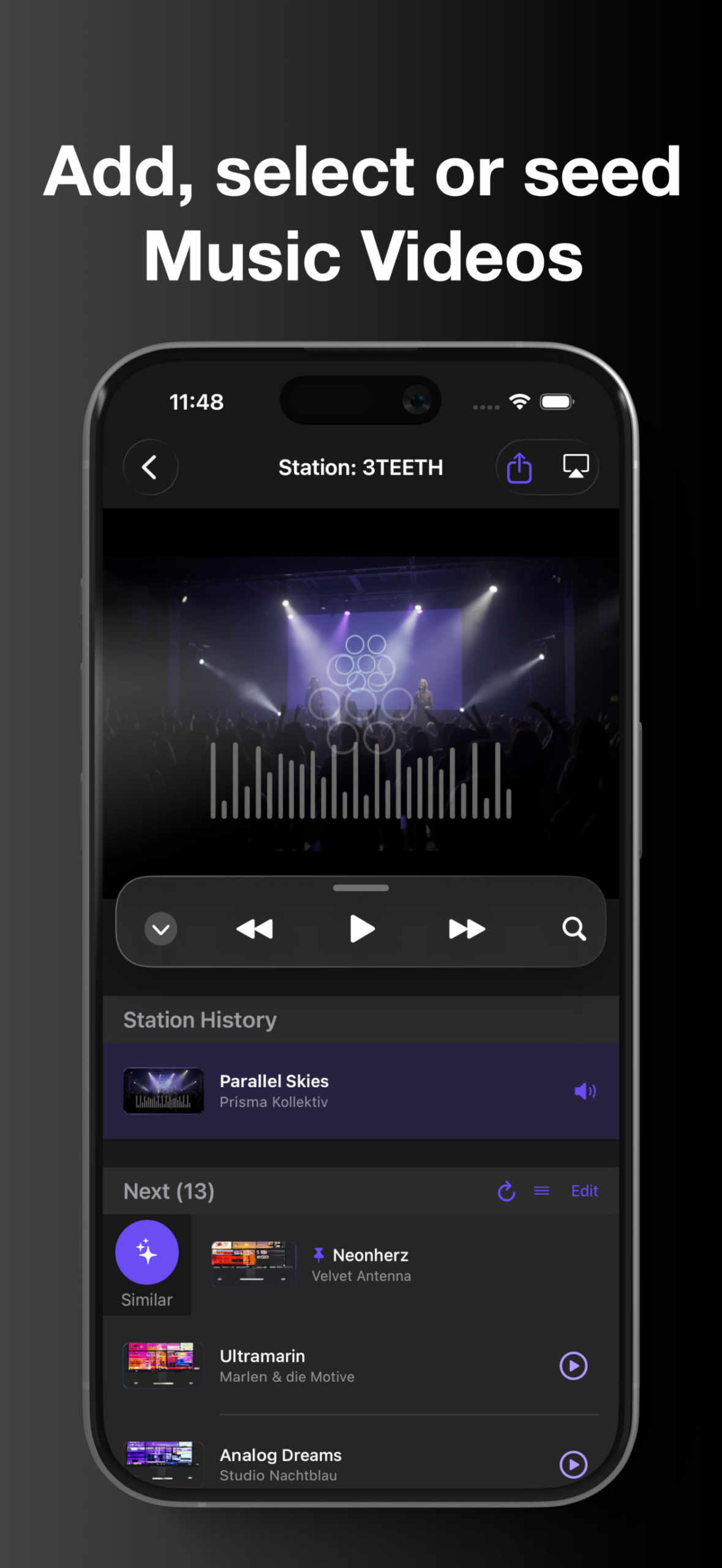 Automatisches hinzufügen eines Musikvideos in eine Playlist die mit Appel Musik synchronisiert ist.