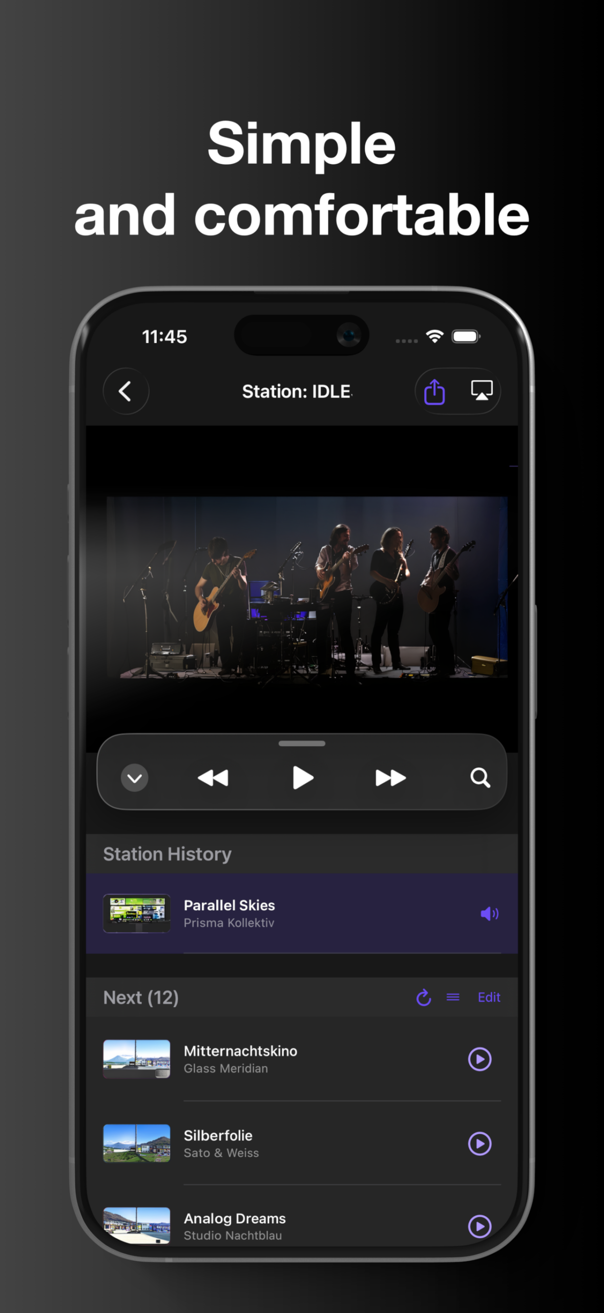 Einfache Musikvideo Playlist App mit übersichtlicher Wiedergabeliste